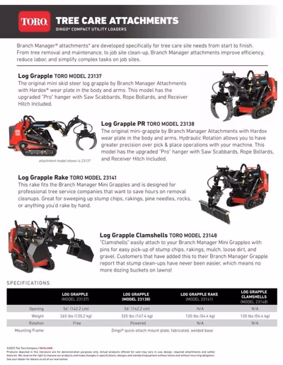 2026 Toro Log Grapple Clamshells (23148) 4